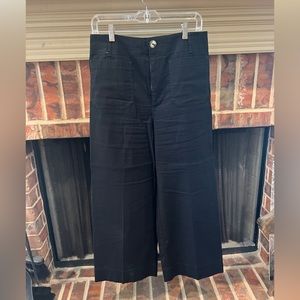 Anthropologie Colette Wide Leg Crop black pant by Maeve size 30 excellent cond